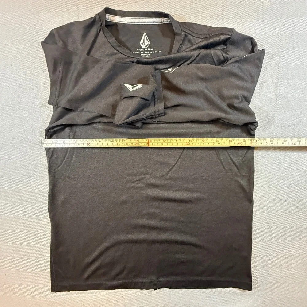 Volcom Boys Stone LS Rash Guard Black Heather UPF 30+ Swim Shirt L P0341800 2052